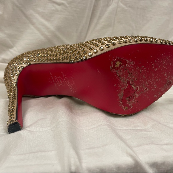 Gold CL “red bottom” shoes - Picture 11 of 12